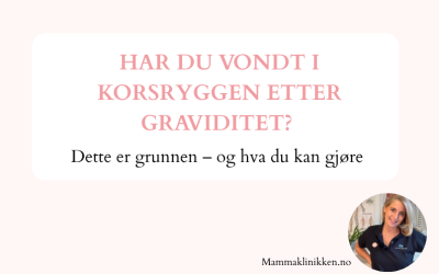 Vondt i korsryggen etter graviditet